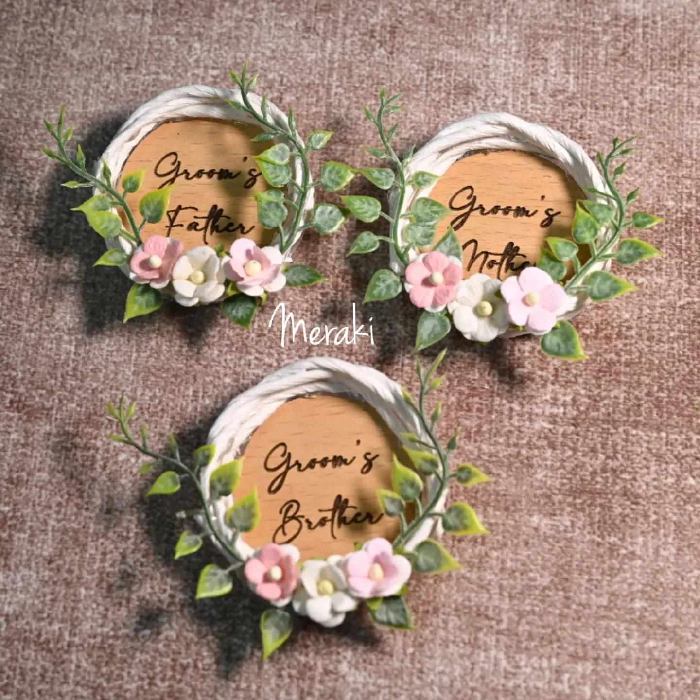 Special Family boutonnieres for the Groom