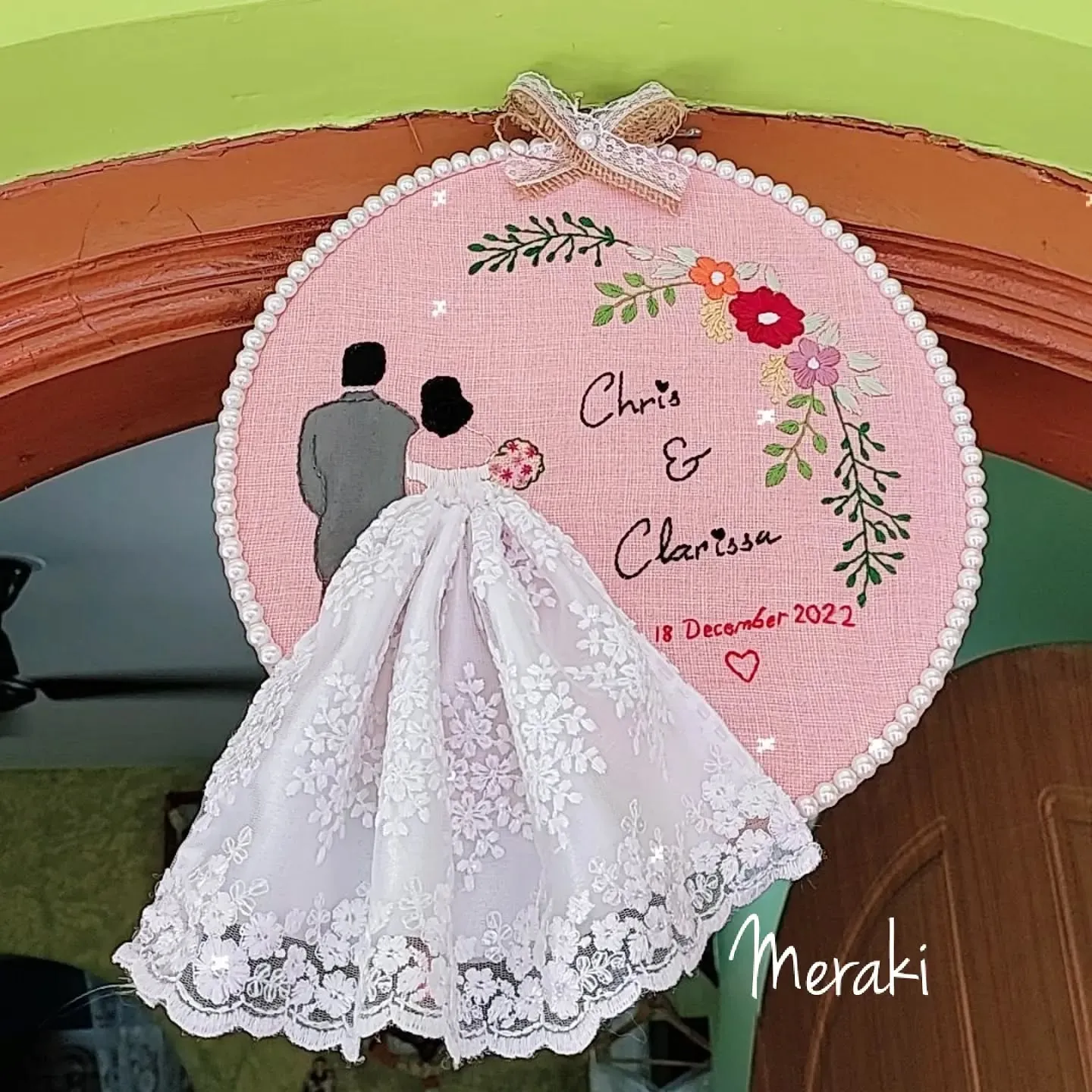 A customized wedding hoop