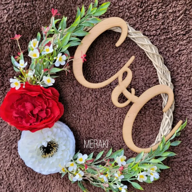 Wall decor with initials for Chris and Clarissa