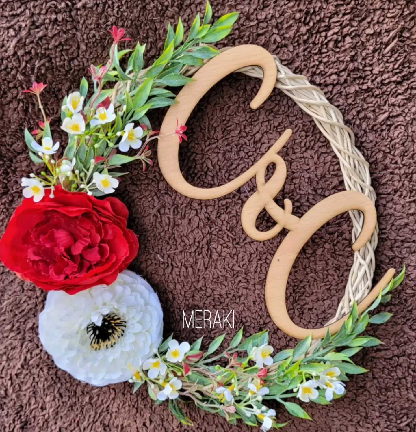 Wall decor with initials for Chris and Clarissa