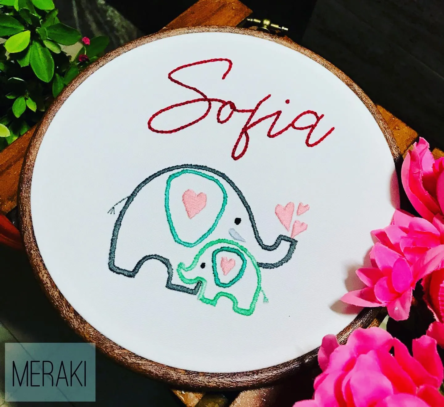 Mother's Love Embroidered Hoop