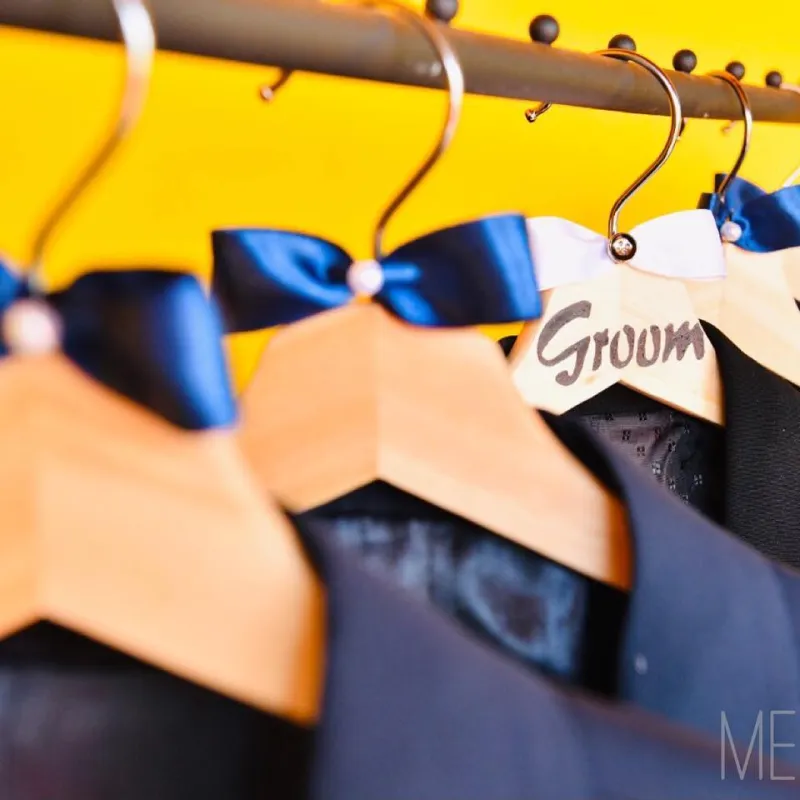 Hangers for the groom and his squad
